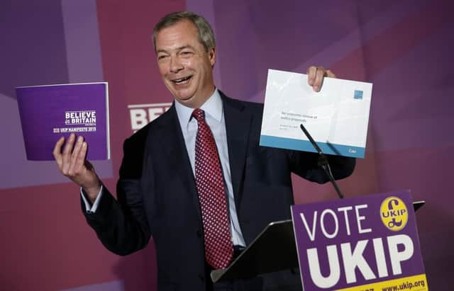 The Ukip leader was speaking on ITV. Picture: AFP/Getty