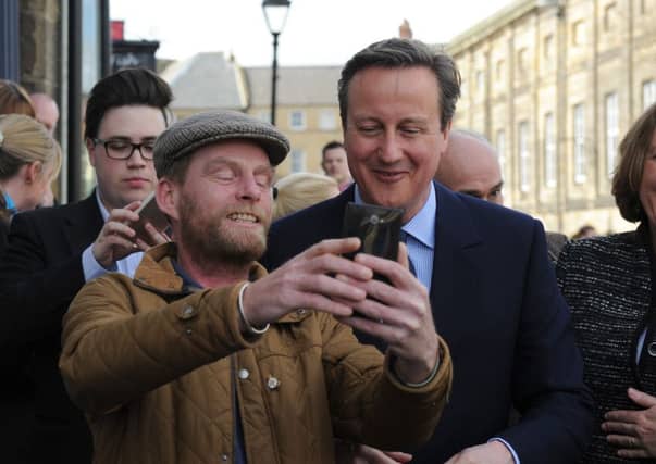 Prime Minister David Cameron on the campaign trail in Alnwick. Picture: Kimberley Powell