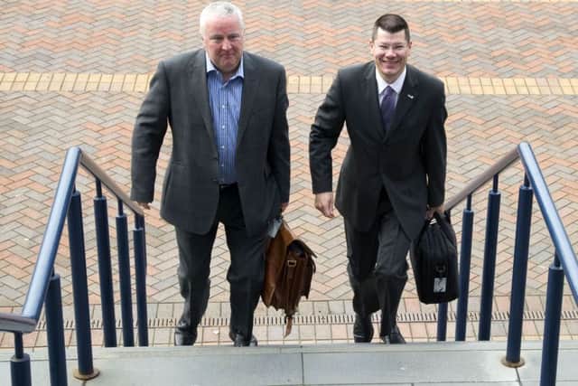 SPFL secretary Ian Blair and chief executive Neil Doncaster are all smiles. Picture: SNS