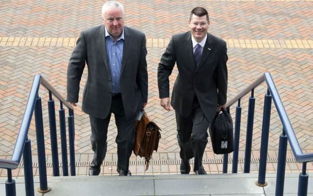 SPFL secretary Ian Blair and chief executive Neil Doncaster are all smiles. Picture: SNS