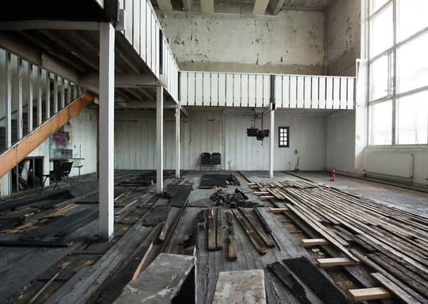 A section of the Mackintosh Building in the Glasgow School of Art as the restoration process continues. Picture: John Devlin