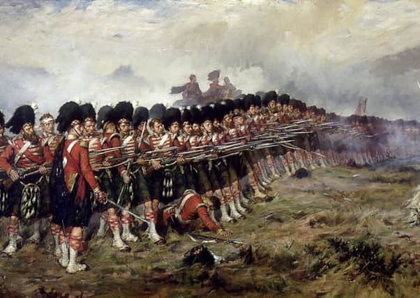 Part of Robert Gibbs The Thin Red Line shows Scottish soldiers fighting at Balaclava. Picture: Contributed