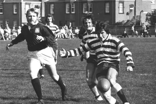 Heriots legendary full-back and winger Andy Irvine in action for the club at Goldenacre in 1973. Picture: Jack Crombie/Evening News