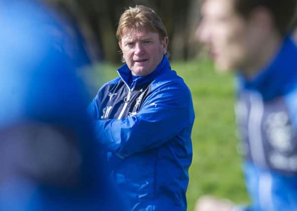 Rangers manager Stuart McCall watches over training. Picture: SNS Group