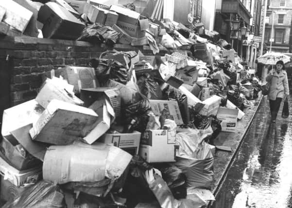 Rubbish piles up on the streets during the Winter of Discontent  a vision the Conservatives harked back to in 1983, and again four years later. Picture: Getty Images