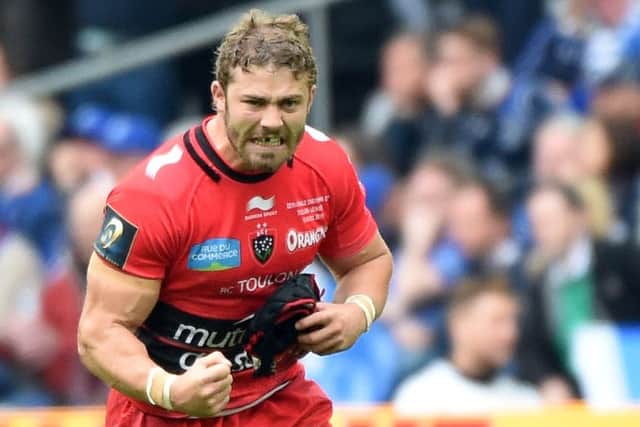 Leigh Halfpenny is fired up after kicking a penalty during Toulons defeat of Leinster.  Picture: AFP/Getty