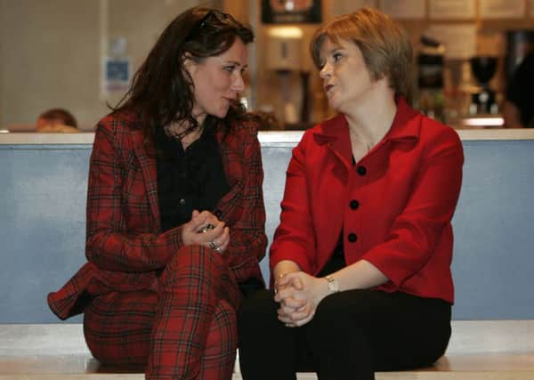 Sidse Babett Knudsen chats to Nicola Sturgeon in Edinburgh. Picture: Toby Williams