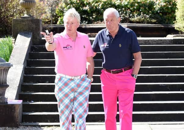 Walter Smith with Frank McAvennie at the John Hartson Foundation Golf Day at Mar Hall. Picture: SNS