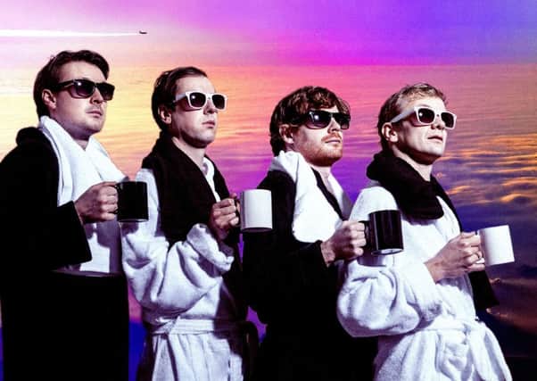 Django Django are  (left to right) Vincent Neff, Jimmy Dixon, David Maclean and Tommy Grace. Picture: Contributed
