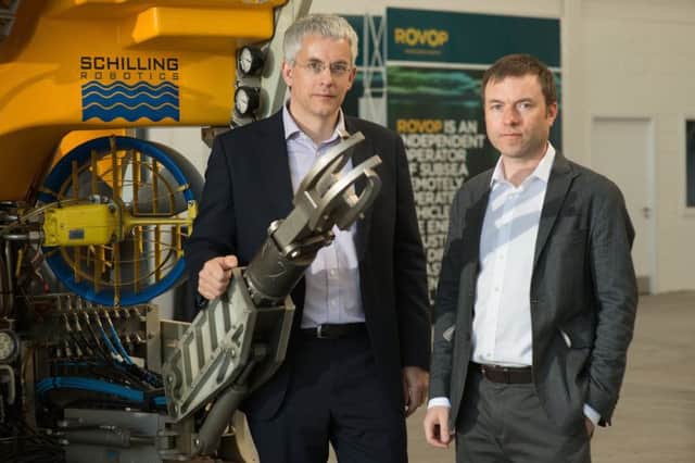 BFG investment director Mike Sibson, left, who will join the board of Rovop, with chief executive Steven Gray. Picture: Mike Davidson