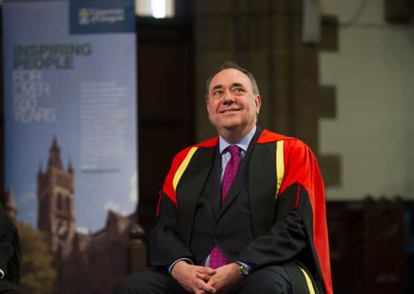 Alex Salmond pictured in Bute Hall to receive his degree. Picture: John Devlin