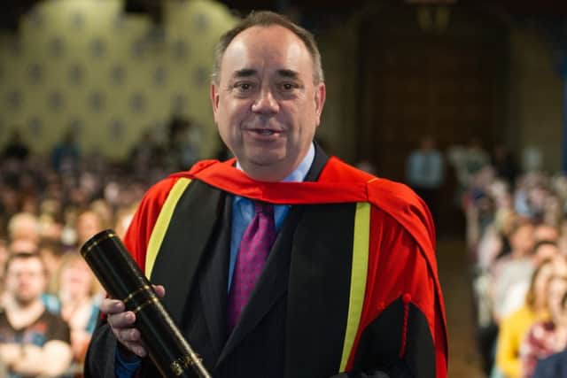 Mr Salmond with his degree. Picture: John Devlin