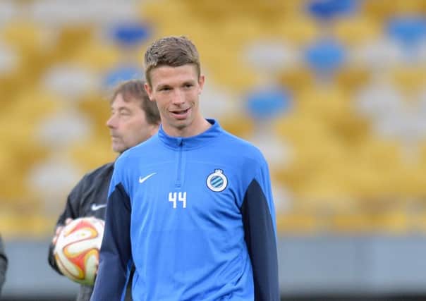 Mechele takes part in a training session in Kiev on the eve of Brugge's  Europa League quarter-final second leg match against Dnipro. Picture: Getty