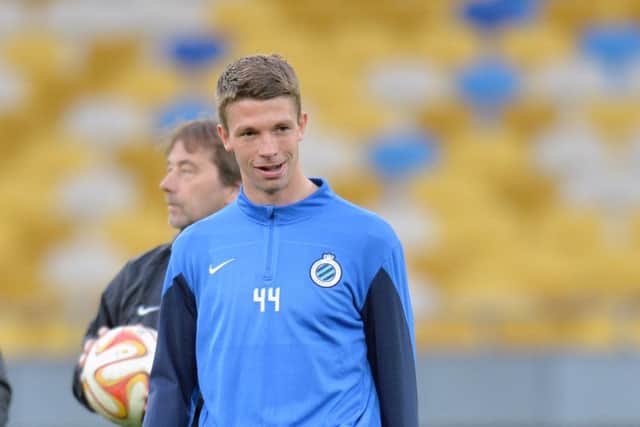 Mechele takes part in a training session in Kiev on the eve of Brugge's  Europa League quarter-final second leg match against Dnipro. Picture: Getty