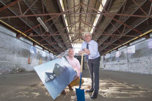 Historic Scotlands director of conservation David Mitchell, left, and Esh Border's John Moore in the Engine Shed. Picture: Donald MacLeod