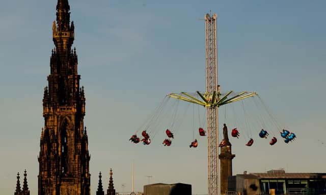 The Star Flyer next to the Scott Monument. Picture: Scott Louden