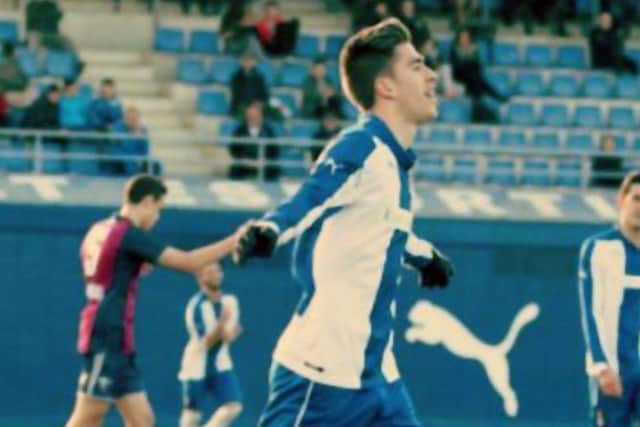 Juanan Entrena pictured playing for Espanyol Juvenil A. Picture: Twitter/Juanan Entrena