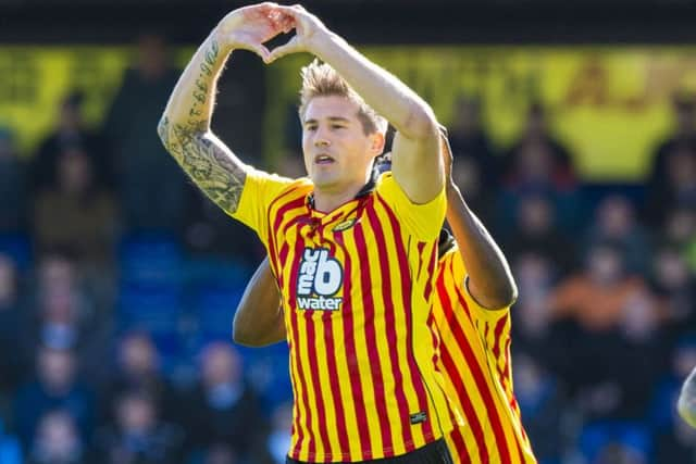 Partick Thistle's Frederic Frans celebrates scoring his goal. Picture: SNS