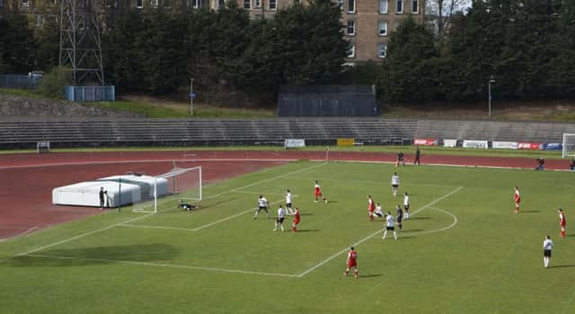 Brora Rangers attack the Edinburgh City goal in yesterdays play-off match between the Highland and Lowland League winners at Meadowbank Stadium. Picture: Toby Williams
