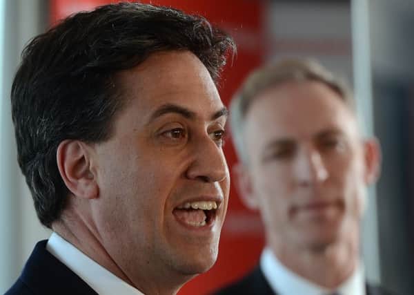 Labour leader Ed Miliband with Scottish Labour leader, Jim Murphy in Edinburgh. Picture: Neil Hanna