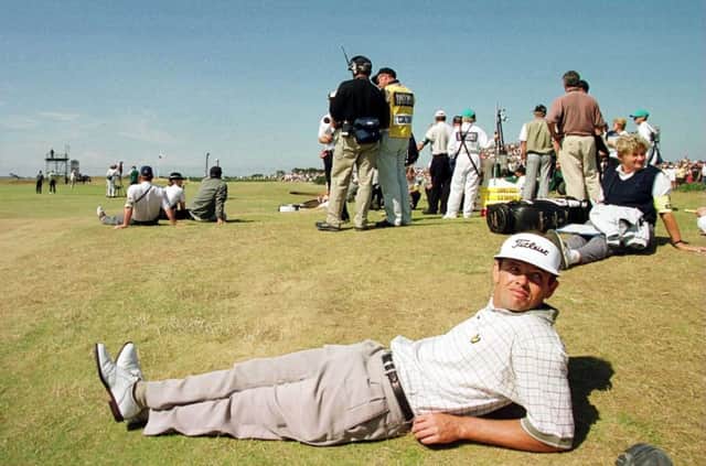 Slow play holds up Andrew Coltart as he waits on the fifth tee at St Andrews during the Open Championsip in 2000. Picture: Harry How/ALLSPORT