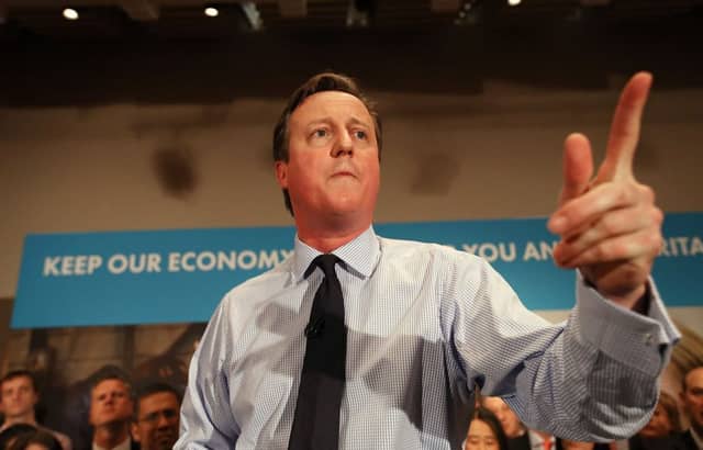 Prime Minister David Cameron speaks to business leaders in the heart of the City of London financial district. Picture: Getty Images