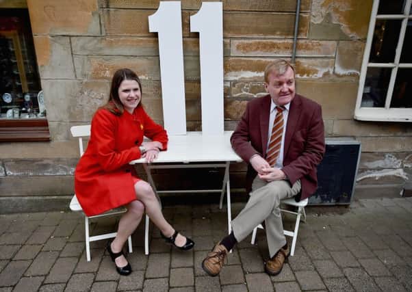 Former Liberal Democrat leader Charles Kennedy campaigns with Jo Swinson in East Dunbartonshire. Picture: Getty