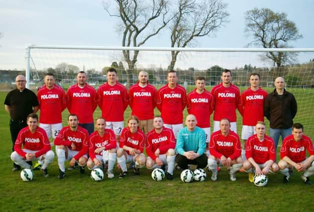 Polonia FC with Father Piotr Rytel back left. Picture: Facebook/Polonia FC
