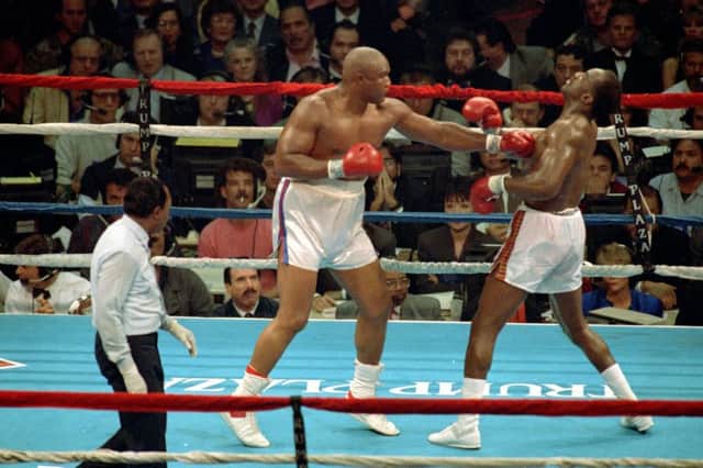 George Foreman's fight versus Evander Holyfield was the first to be screened pay-per-view. Picture: Getty