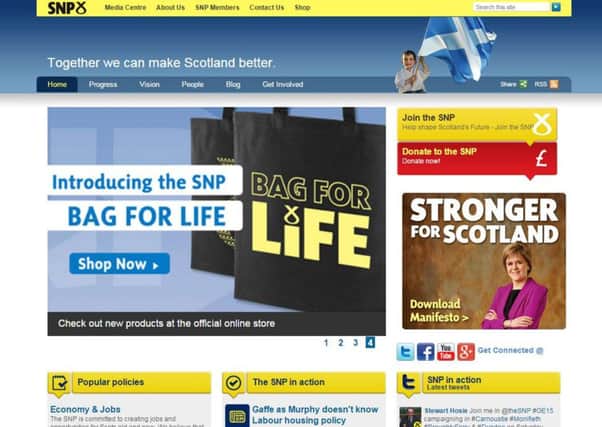 The SNP's website is the best performing among the six major UK parties, while Ukip's is the slowest, according to web experts. Picture: PA