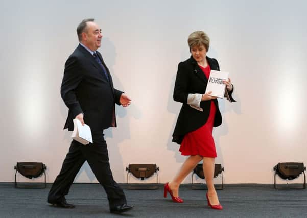Alex Salmond, pictured with Nicola Sturgeon in 2013, called the general election result a 'staging post' for independence. Picture: PA