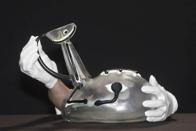 Sarah Rothwell, assistant curator of modern and contemporary design with a rare Picasso glass sculpture, called Capra, at the National Museum Scotland in Edinburgh. Picture: Greg Macvean