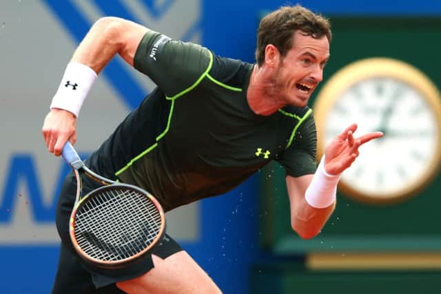 Andy Murray sprints for a ball during his secondround win over Mischa Zverev of Germany. Picture: Getty