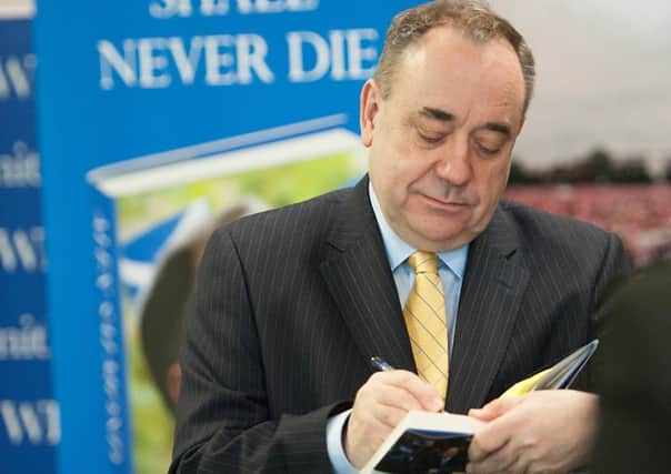 Salmond's campaign leaflets made claims that the SNP 'led the way' on certain universal benefits. Picture: John Devlin