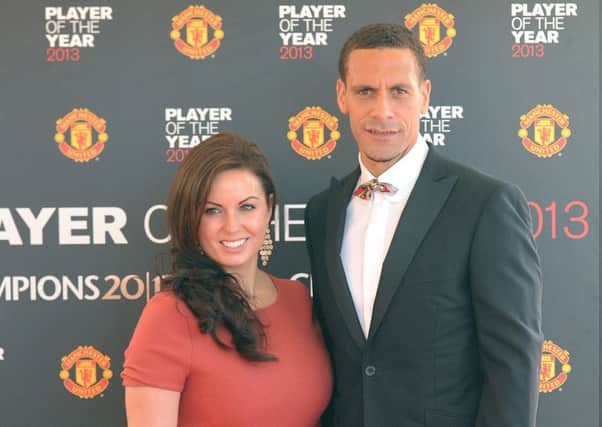 Rio Ferdinand with his wife Rebecca Ellison, who died last night following a battle with cancer. Picture: PA