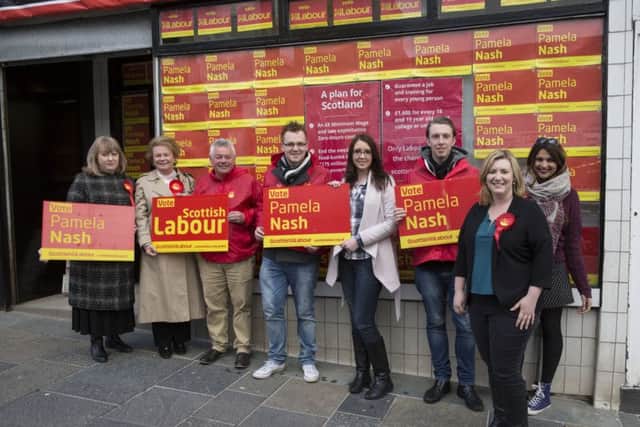 MP for Airdrie and Shotts, Pamela Nash (second right) with her campaign team. Picture: Robert Perry