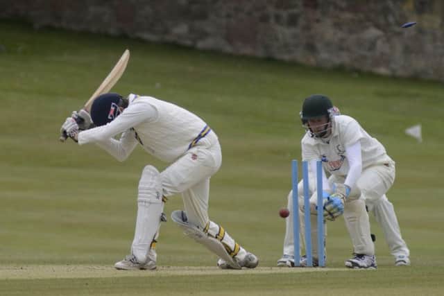 Corstorphines Kevin Meier is bowled during his sides dramatic collapse against Carlton. Picture: Andrew OBrien