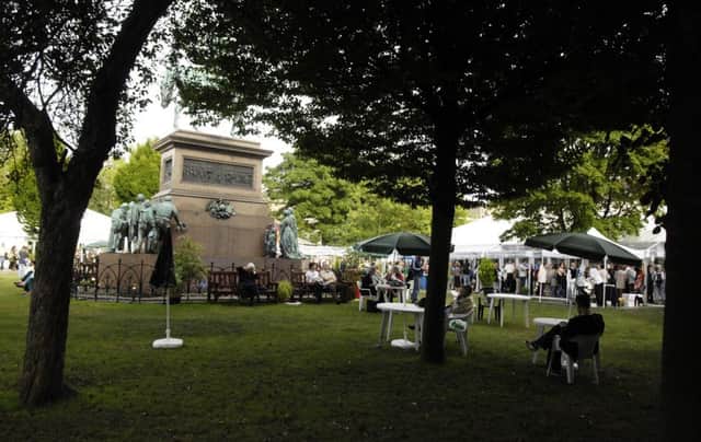 Thousands converge on Charlotte Square every year for the book festival, causing 'degradation' to the garden. Picture: Phil Wilkinson