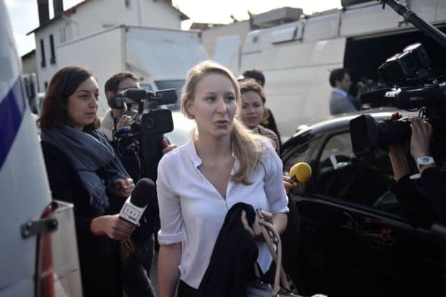Marion Marechal Le Pen arrives for the meeting, which her grandfather Jean-Marie shunned. Picture: Getty