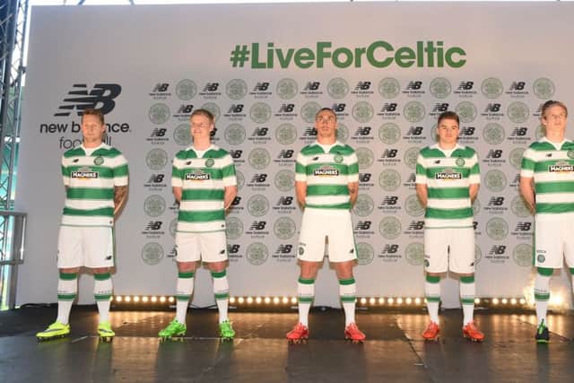Celtic unveil their new home kit from New Balance the 2015/2016 season. Picture: SNS