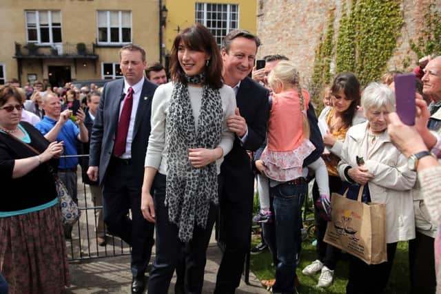 David Cameron and wife Samantha at the Wells May Day Fete. Picture: AP