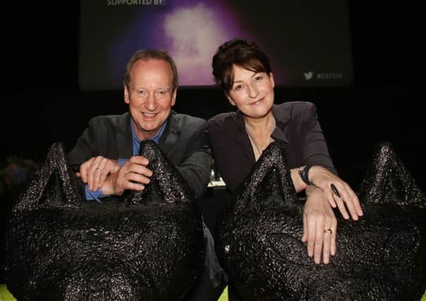 Bill Paterson presented the Cats last year, including an award to Blythe Duff for her role in Ciara