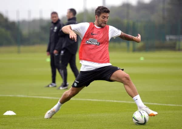 Celtic's Charlie Mulgrew at pre-season training at Lennoxtown training ground. Picture: John Devlin
