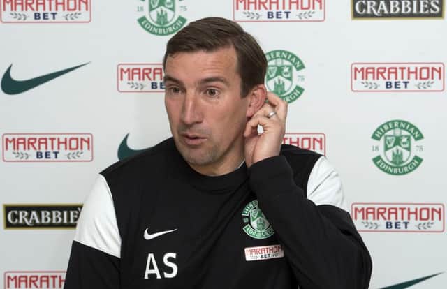 The Hibs squad will train abroad as they prepare for the play-offs. Picture: SNS
