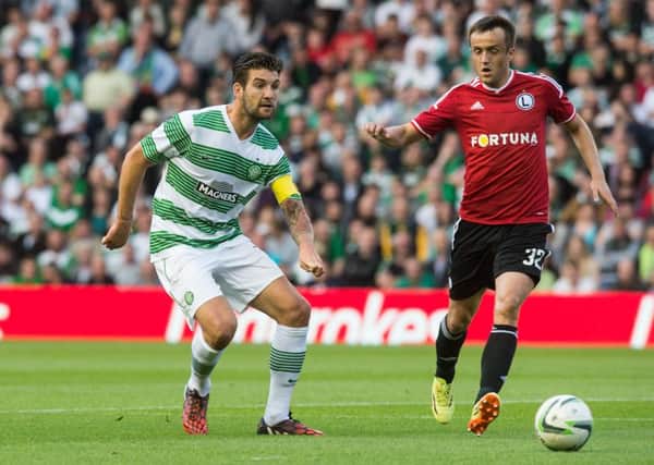 Charlie Mulgrew in action against Legia Warsaw. Picture: Ian Georgeson