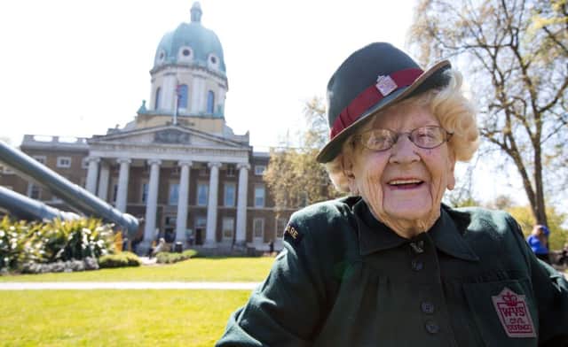 Margaret Miller, who joined the WVS in 1939, enjoys VE Day celebrations. Picture: Michael Crabtree