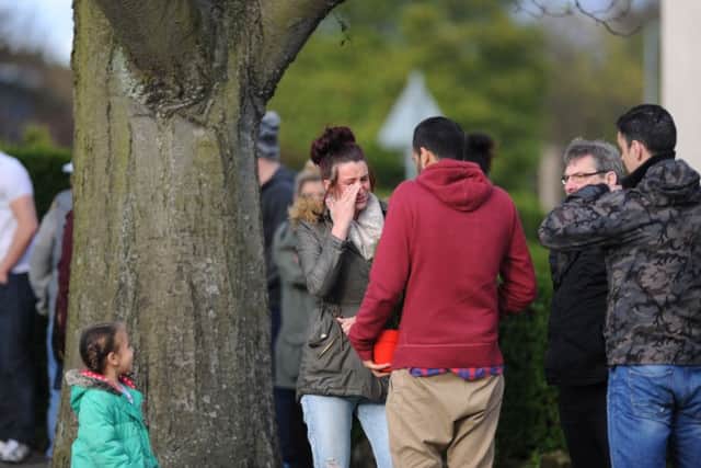 Mourners gather in Kirkcaldy for Sheku Bayoh, who died in police custody. Picture: Gordon Mcluskie