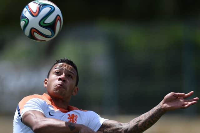 Memphis Depay will join fellow Dutchmen Robin van Persie, Daley Blind and Louis van Gaal. Picture: Getty