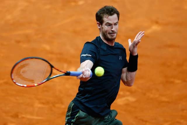 Andy Murray on his way to an emphatic win over Marcel Granollers at th Madrid Open. Picture: Getty