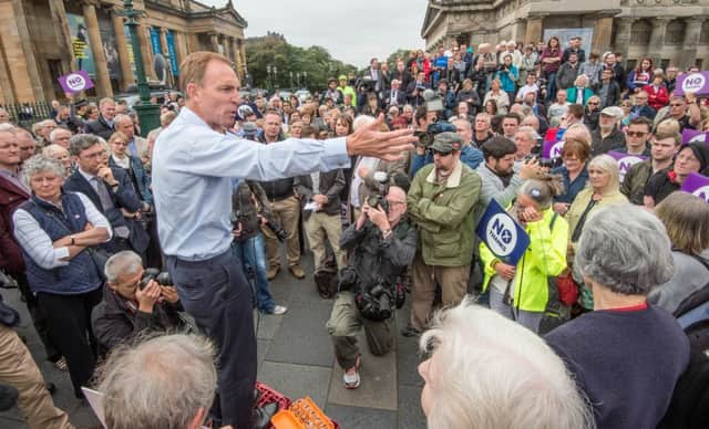 Jim Murphy picturing during the referendum campaign. Picture: Phil Wilkinson